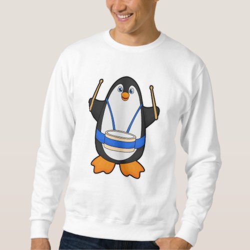 Penguin as Musician with Drum Sweatshirt