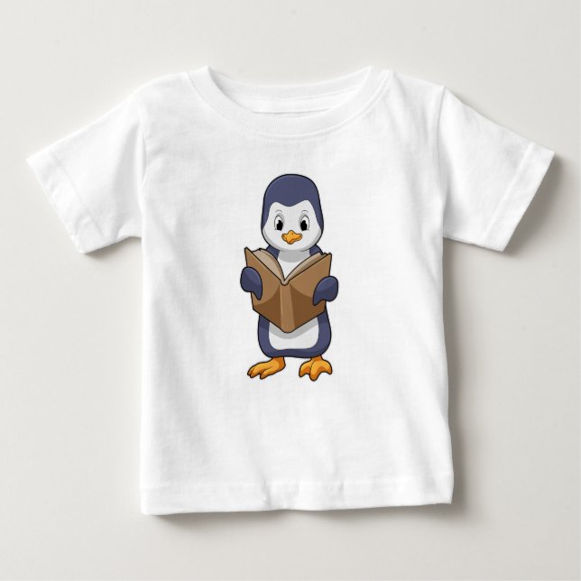 Penguin as Nerd with Book Baby T-Shirt (Front)