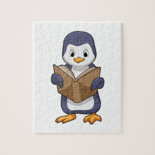Penguin as Nerd with Book Jigsaw Puzzle