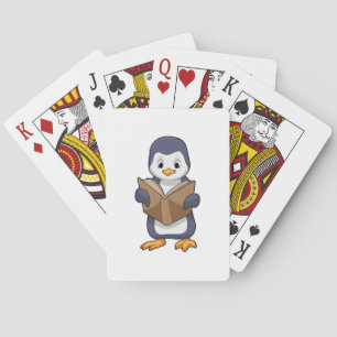 Penguin as Nerd with Book Poker Cards