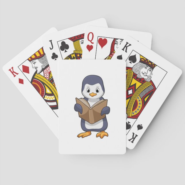 Penguin as Nerd with Book Poker Cards (Back)