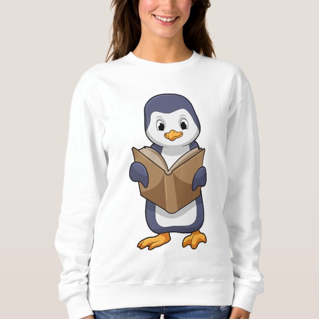 Penguin as Nerd with Book Sweatshirt (Front)