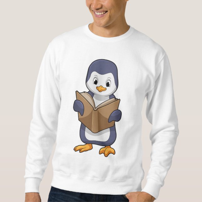 Penguin as Nerd with Book Sweatshirt (Front)
