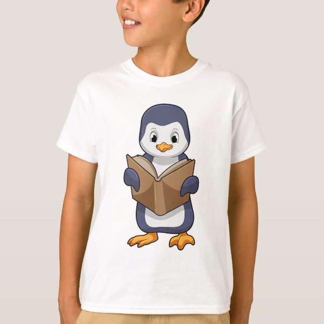 Penguin as Nerd with Book T-Shirt (Front)