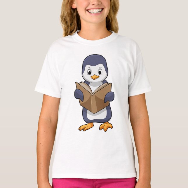 Penguin as Nerd with Book T-Shirt (Front)