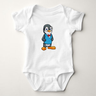 Penguin as Nerd with Glasses Baby Bodysuit