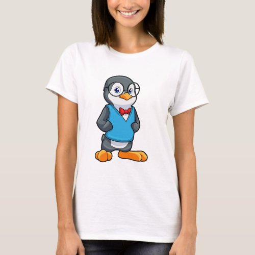 Penguin as Nerd with Glasses T_Shirt