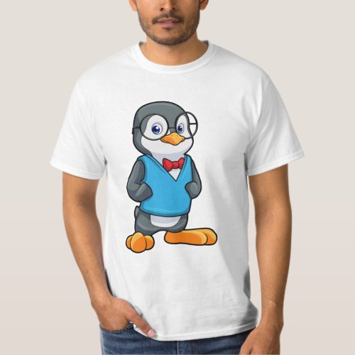 Penguin as Nerd with Glasses T_Shirt