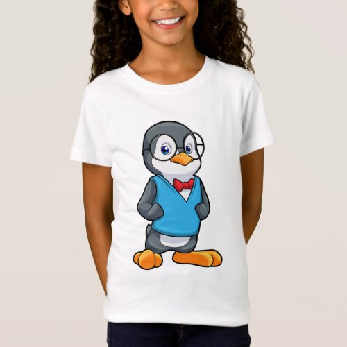 Penguin as Nerd with Glasses T_Shirt