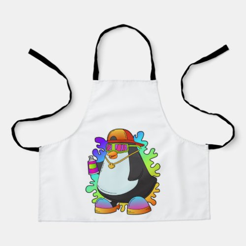 Penguin as Painter with Spray Apron