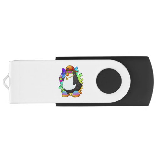 Penguin as Painter with Spray Flash Drive