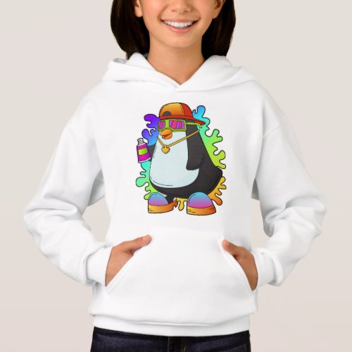 Penguin as Painter with Spray Hoodie