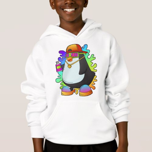Penguin as Painter with Spray Hoodie