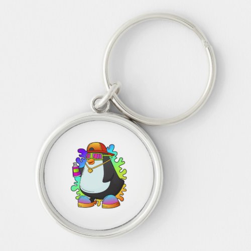Penguin as Painter with Spray Keychain