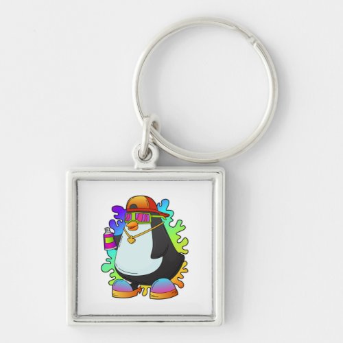 Penguin as Painter with Spray Keychain
