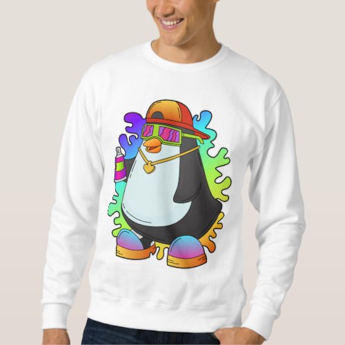 Penguin as Painter with Spray Sweatshirt