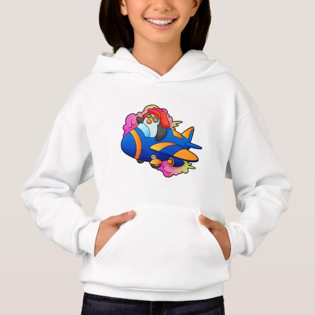 Penguin as Pilot with Plane Hoodie (Front)
