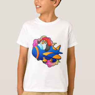 Penguin as Pilot with Plane T-Shirt