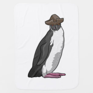 Penguin as Pirate with Hat Baby Blanket