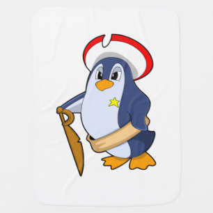 Penguin as Pirate with Hat Baby Blanket