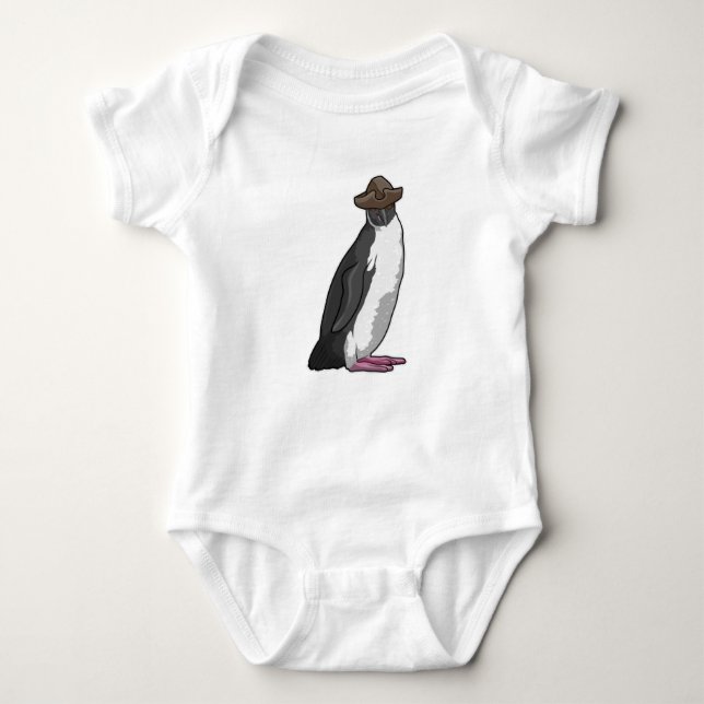 Penguin as Pirate with Hat Baby Bodysuit (Front)