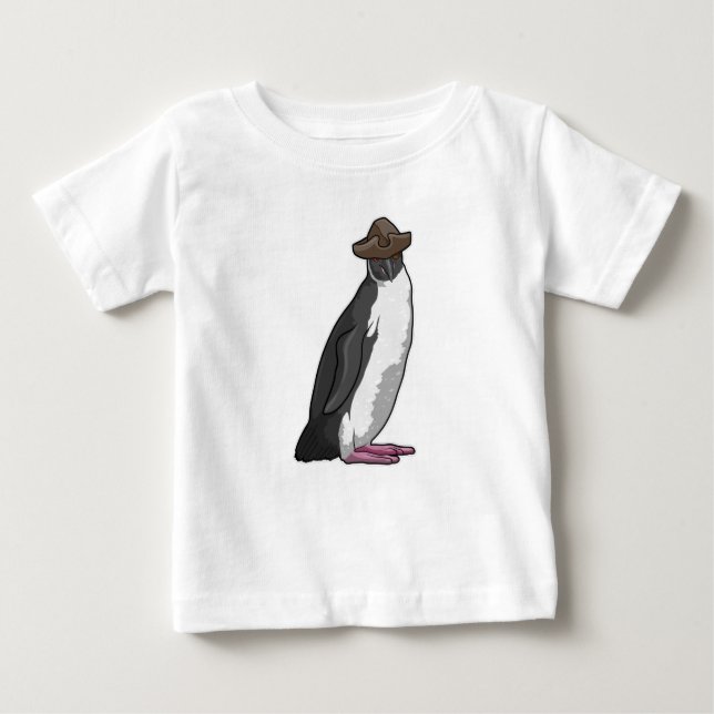 Penguin as Pirate with Hat Baby T-Shirt (Front)