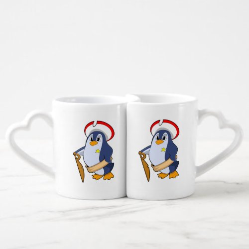 Penguin as Pirate with Hat Coffee Mug Set