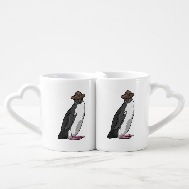 Penguin as Pirate with Hat Coffee Mug Set (Front Nesting)