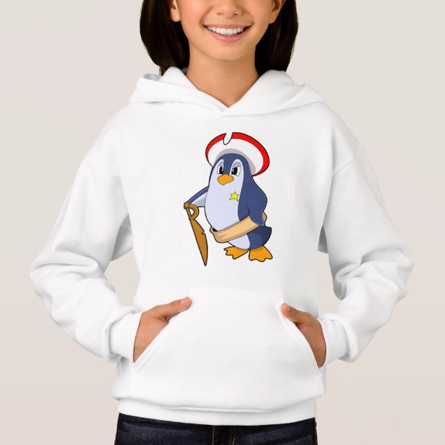 Penguin as Pirate with Hat Hoodie (Front)