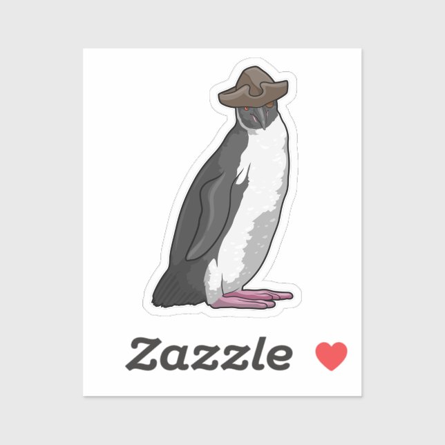 Penguin as Pirate with Hat Sticker (Sheet)