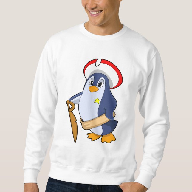 Penguin as Pirate with Hat Sweatshirt (Front)