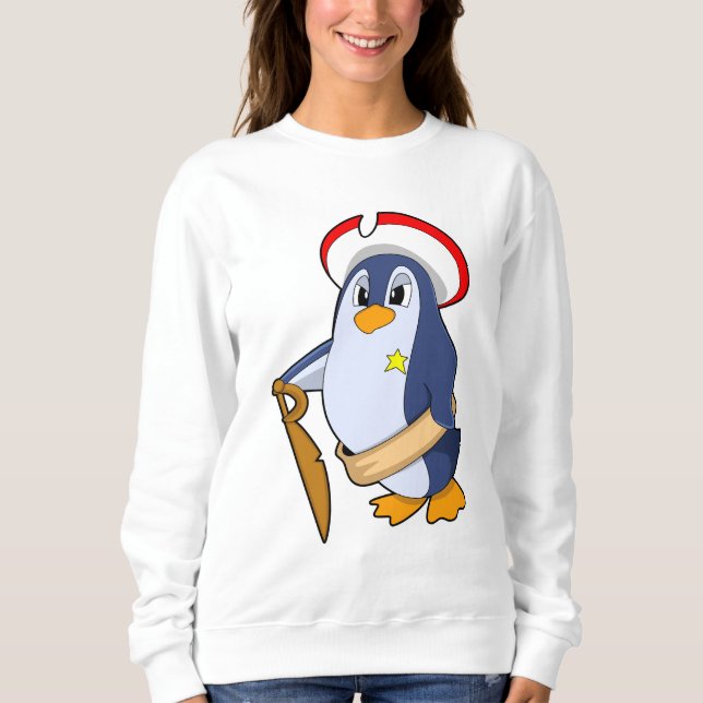 Penguin as Pirate with Hat Sweatshirt (Front)