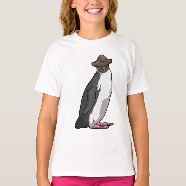Penguin as Pirate with Hat T-Shirt (Front)