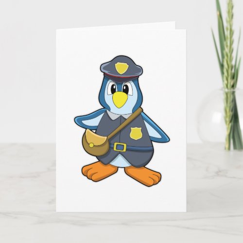 Penguin as Policewoman with Handbag Card