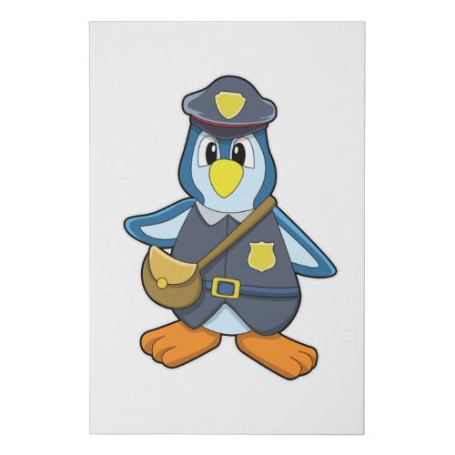 Penguin as Policewoman with Handbag Faux Canvas Print