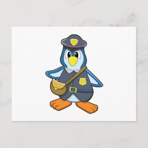 Penguin as Policewoman with Handbag Postcard