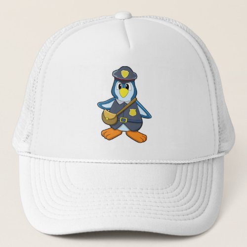 Penguin as Policewoman with Handbag Trucker Hat