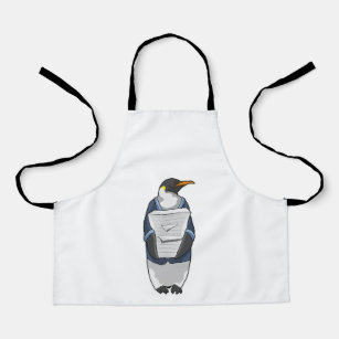 Penguin as Secretary with Stack of paper Apron
