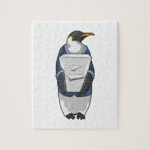 Penguin as Secretary with Stack of paper Jigsaw Puzzle