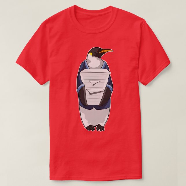 Penguin as Secretary with Stack of paper T-Shirt (Design Front)