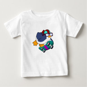 Penguin as Skater with Skateboard Baby T-Shirt