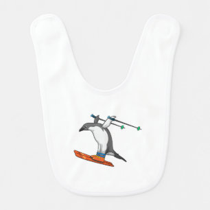 Penguin as Ski jumper with Ski Baby Bib