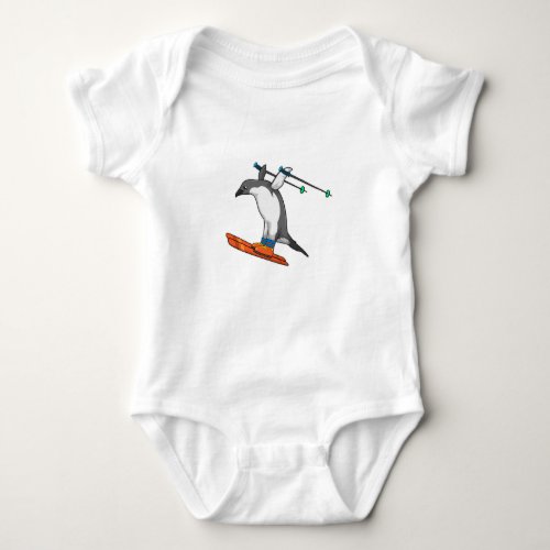 Penguin as Ski jumper with Ski Baby Bodysuit