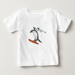 Penguin as Ski jumper with Ski Baby T-Shirt
