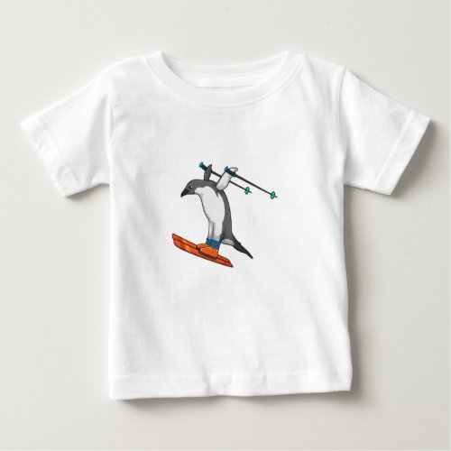 Penguin as Ski jumper with Ski Baby T_Shirt