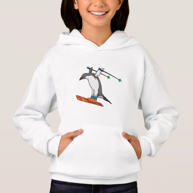 Penguin as Ski jumper with Ski Hoodie (Front)