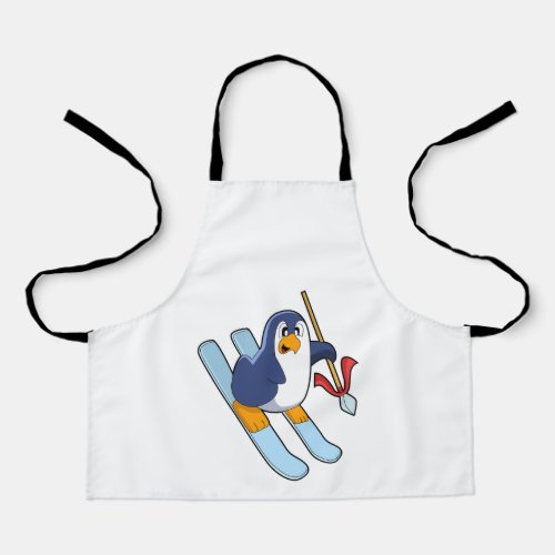 Penguin as Skier with Ski Apron