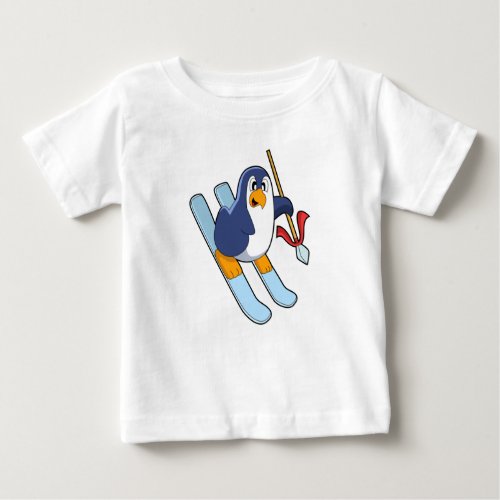 Penguin as Skier with Ski Baby T_Shirt