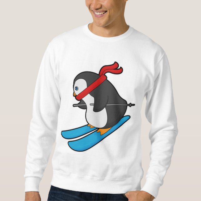 Penguin as Skier with Ski Sweatshirt (Front)