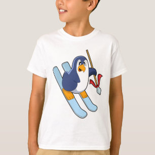 Penguin as Skier with Ski T-Shirt
